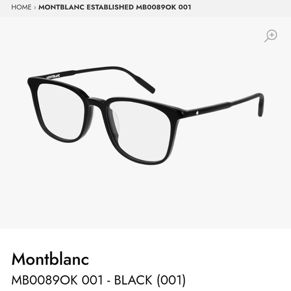 Montblanc Designer Eyewear - MB0089OK - Shiny Black Framed - Picture 1 of 8